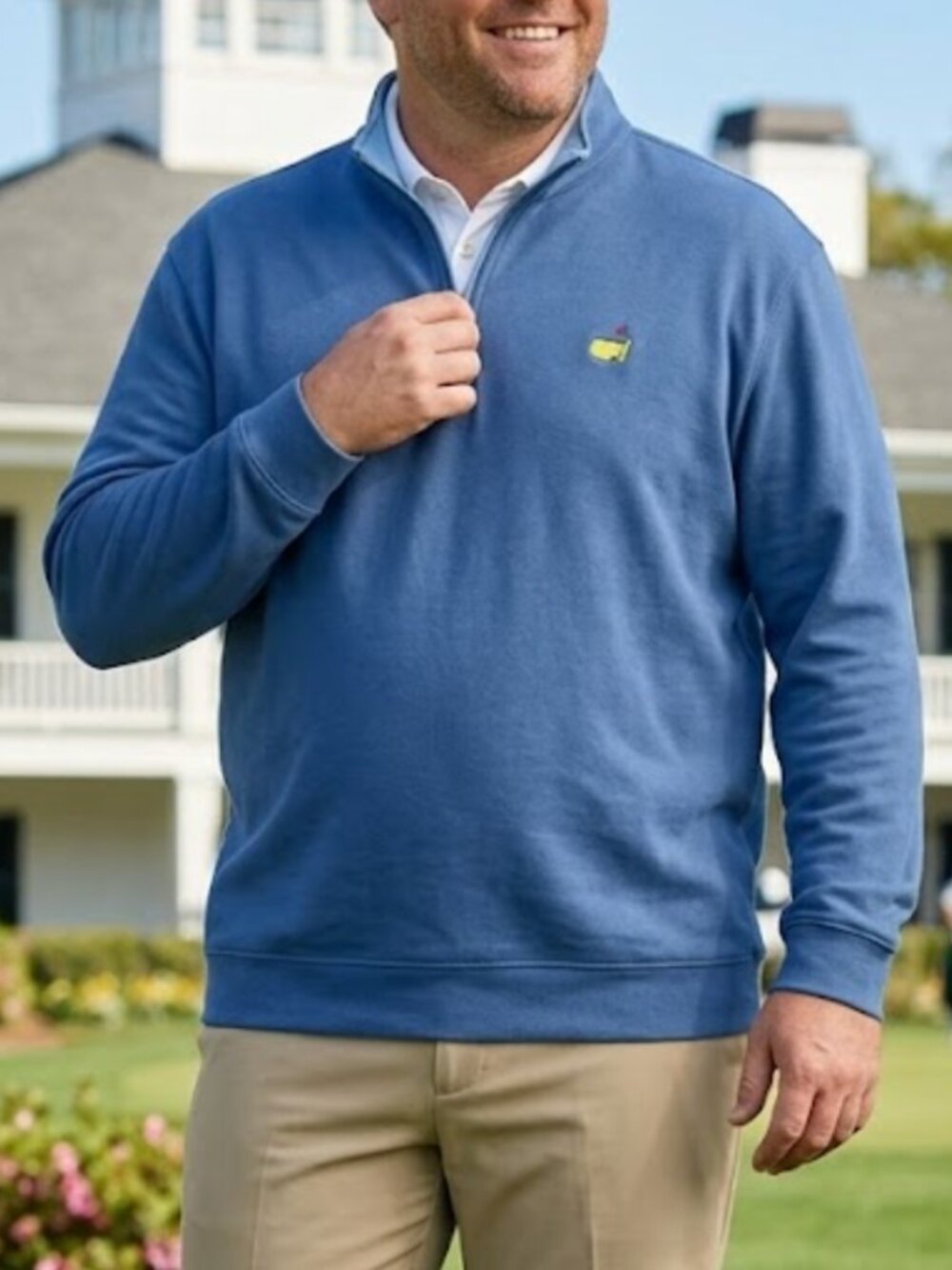 Masters Tournament Collection XXL Blue Quarter Zip Golf Pullover Pima Cotton